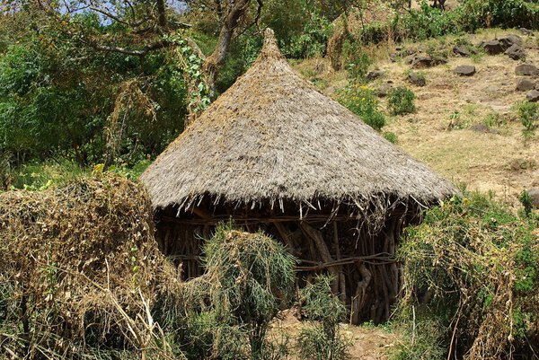 A traditional African hut in Ethiopia