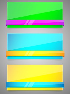 Set of colorful paper with ribbon. clipart