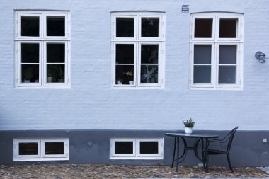 Ebeltoft street cafe brick wall clipart
