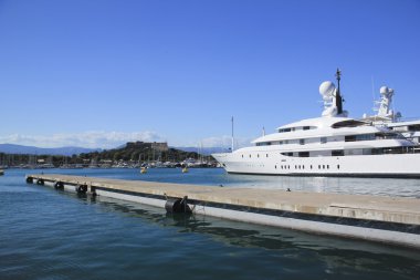 Super yacht antibes harbor french riviera clipart