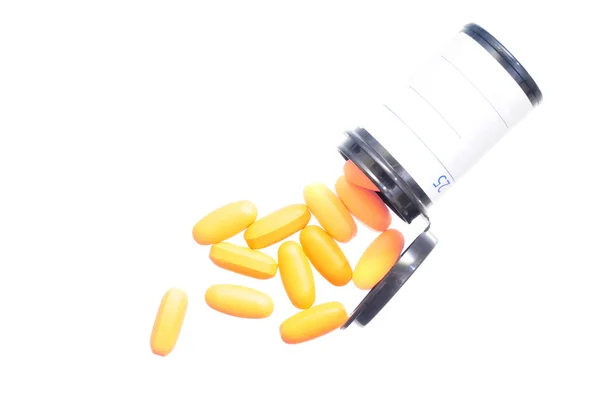 Pillole isolate in bianco — Foto Stock