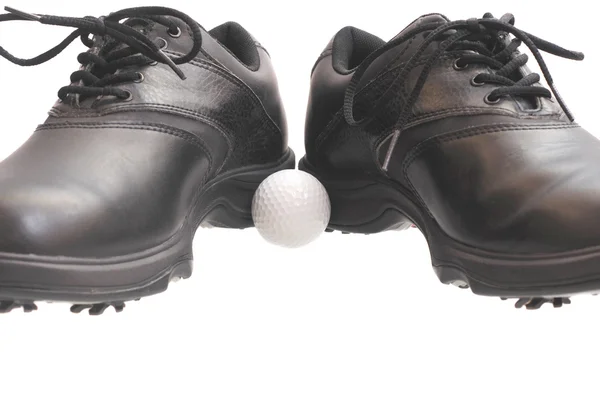 Schwarze Golfschuhe — Stockfoto