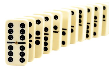 beyaz üzerine Domino