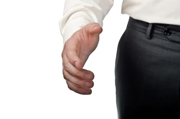 Businessman stretched hand — Stock Photo, Image