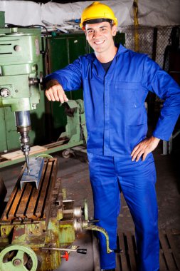 Industrial machinist portrait clipart