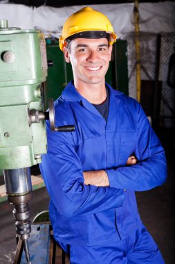 Portrait of industrial machinist clipart