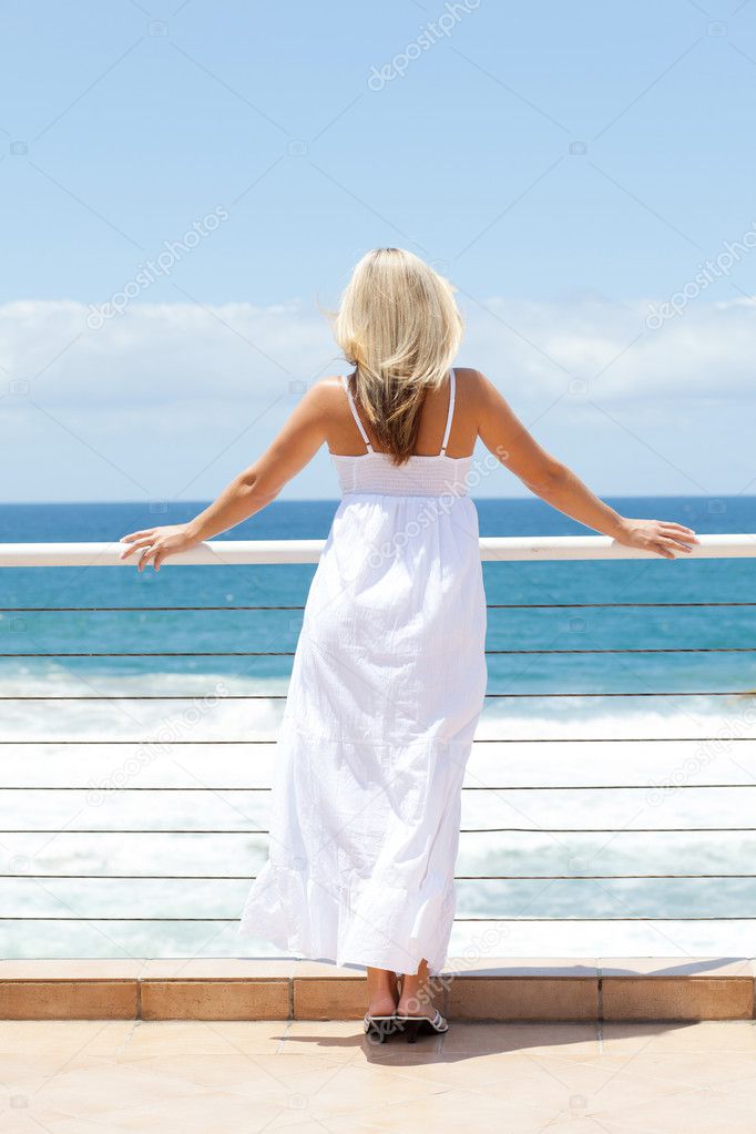 Young woman viewing seascape