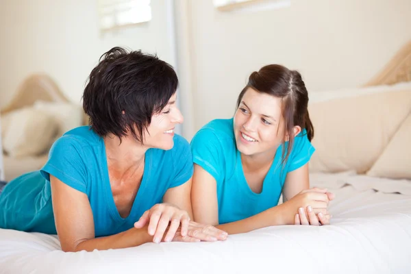 Middle aged mother and teen daughter — Stock Photo, Image