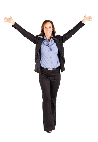 Glada affärskvinna — Stockfoto