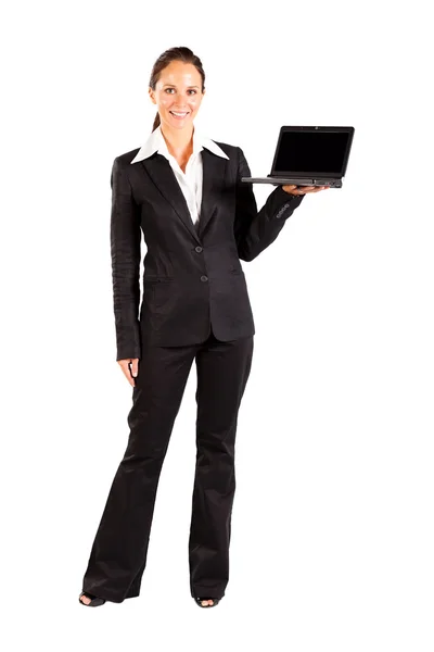 Üzletasszony bemutató laptop — Stock Fotó