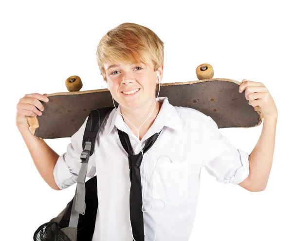 Teen boy skateboarder — Stock Photo, Image