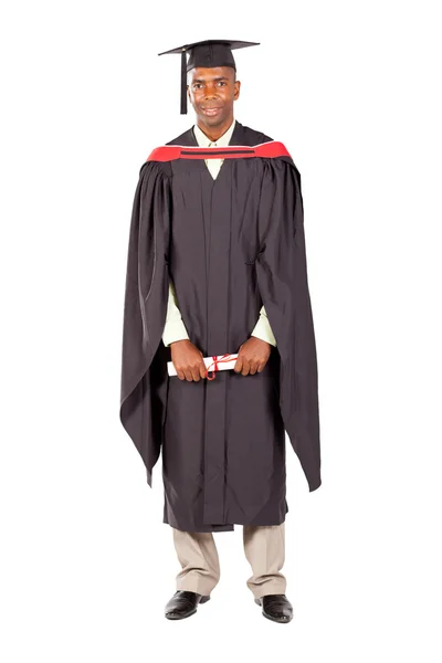 African american graduate on white — Stock Photo, Image