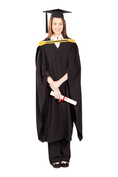 Glad kvinna högskoleexamen — Stockfoto