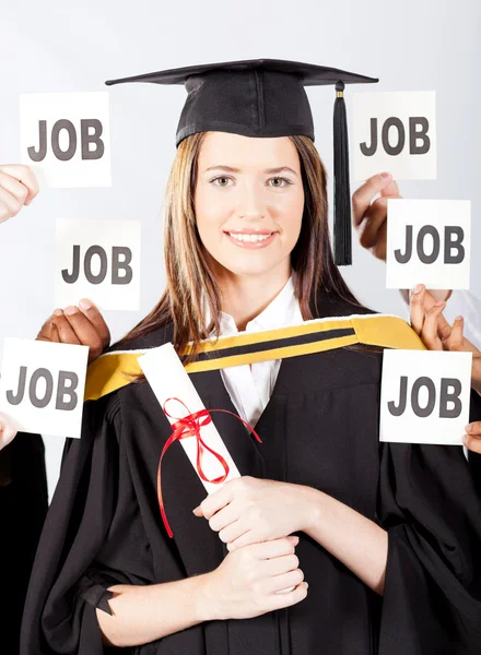 Graduate with job offers — Stock Photo, Image