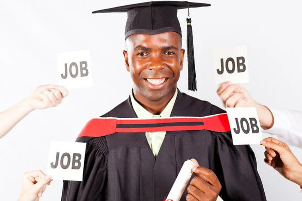 African graduate with job offers — Stock Photo, Image
