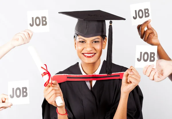Female indian graduate with job offers — Stock Photo, Image