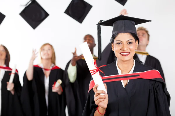 Happy female indian graduate — Stock Photo, Image