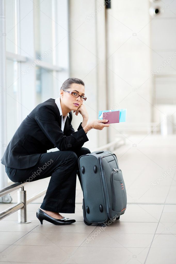 Young businesswoman waiting at airport