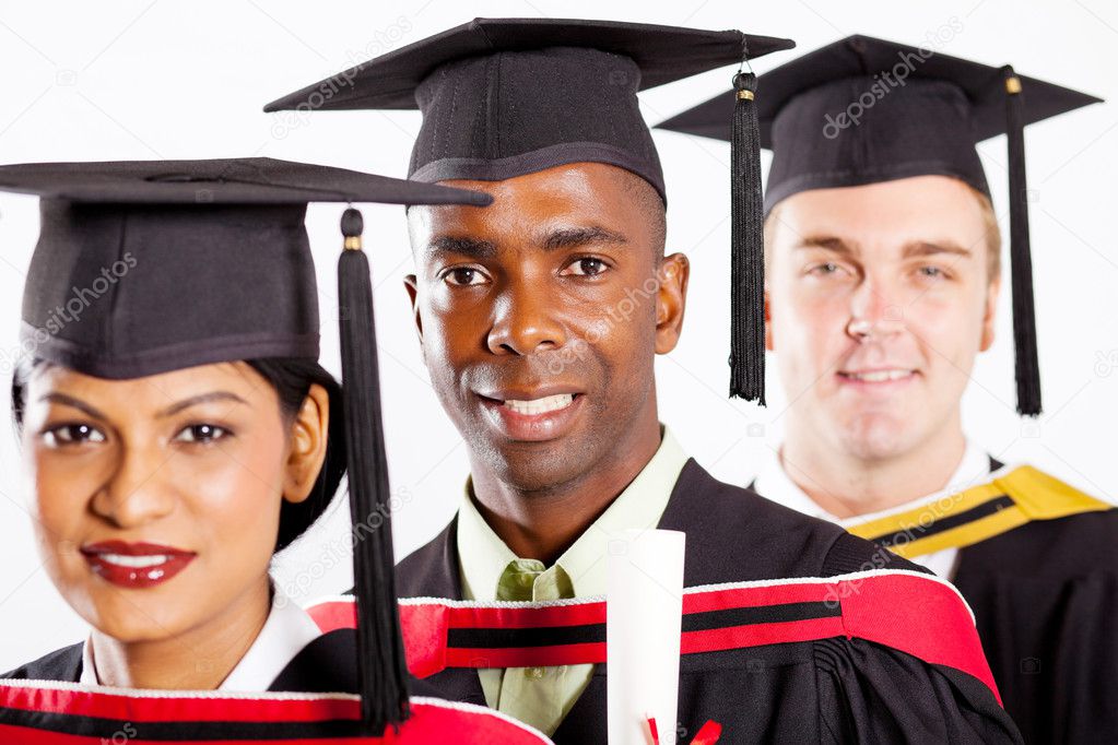 Multiracial university students graduation