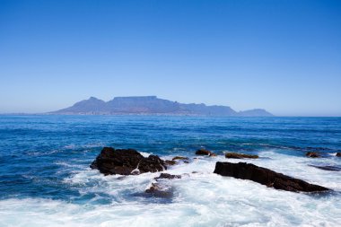 Table mountain view from Robben Island clipart