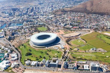 Aerial view of green point stadium, Cape Town clipart