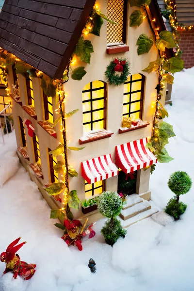 Toy Christmas house — Stock Photo, Image