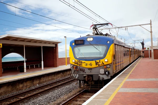 stock image Railway train and station