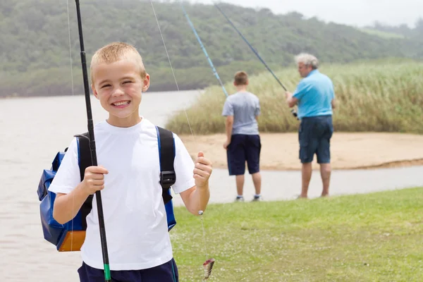 Little boy fishing — Stock Photo, Image
