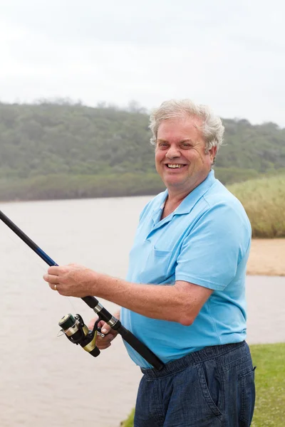 Senior mens vissen — Stockfoto