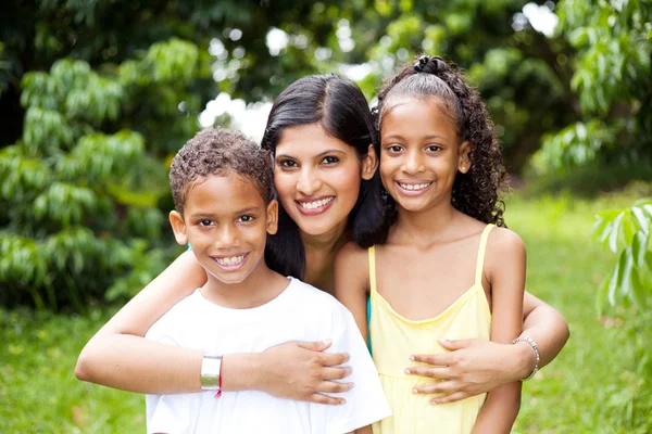 Happy latin mother and kids — Stock Photo, Image