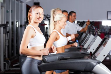 Fitness running on treadmill clipart