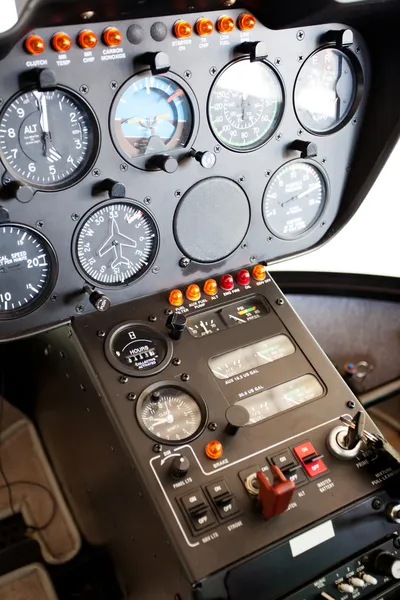 Instrumento de helicóptero e painel de controle — Fotografia de Stock