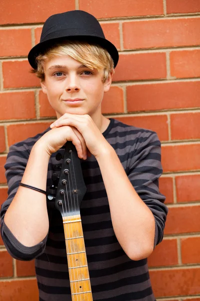 stock image Handsome teen musician