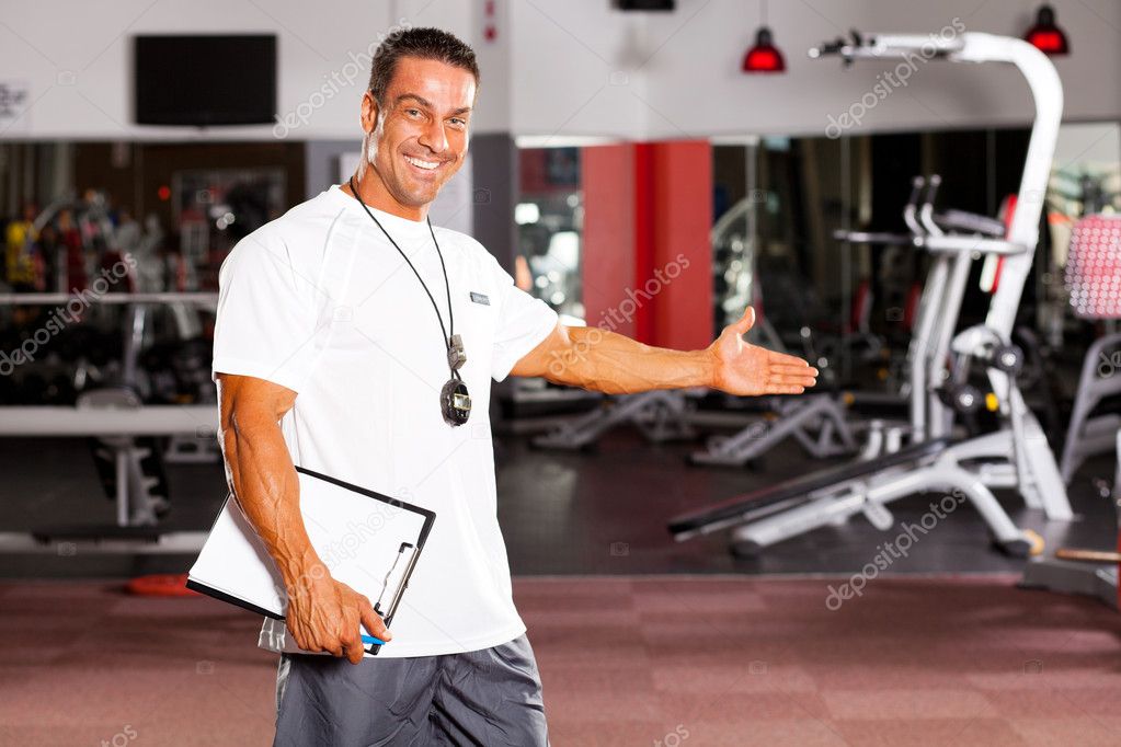 Female Personal Gym Trainer Stock Photo
