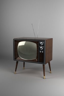 Wood Veneer Vintage TV clipart