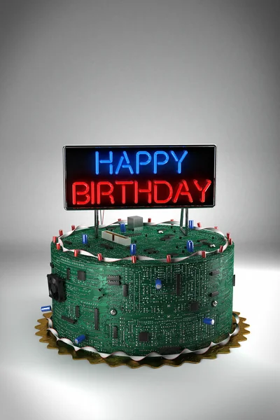 Tarta de Cumpleaños para Geeks —  Fotos de Stock