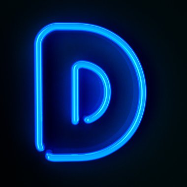 Neon Sign Letter D clipart