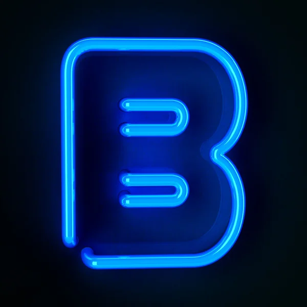 霓虹灯标志字母 b — 图库照片
