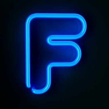 Neon Sign Letter F clipart