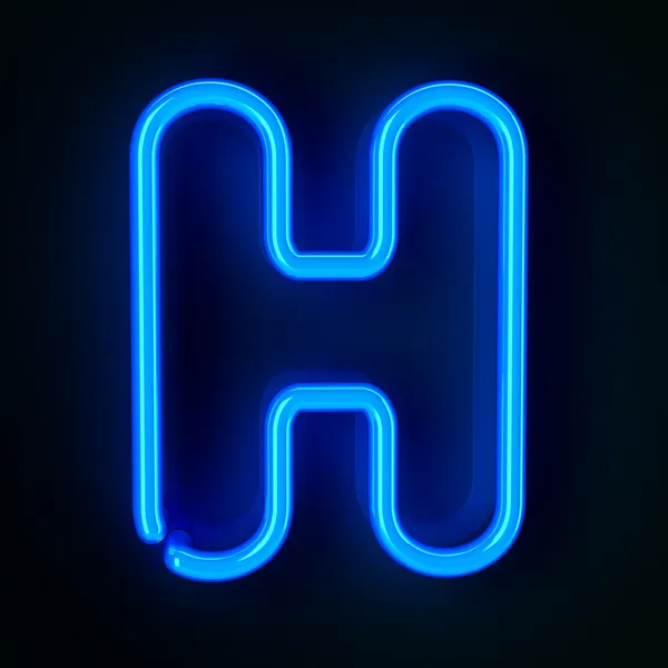 Neonskylt bokstaven h — Stockfoto