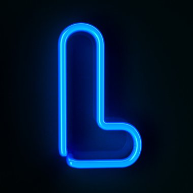 Neon Sign Letter L clipart