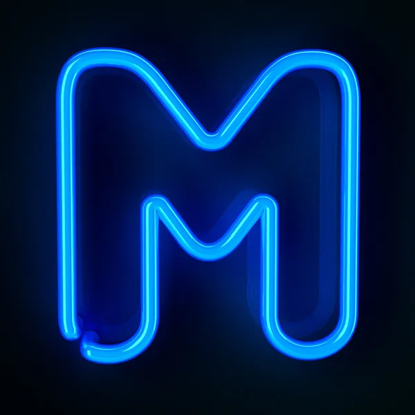 Neonový nápis písmeno m — Stock fotografie