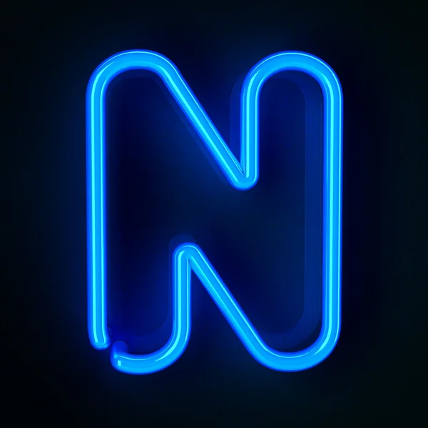 Неоновая буква N — стоковое фото
