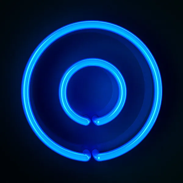 Neon işareti harf o — Stok fotoğraf