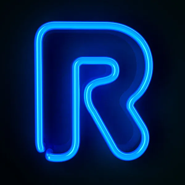 Неоновая буква R — стоковое фото