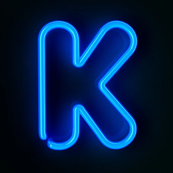 Carta de sinal de néon K — Fotografia de Stock
