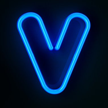 Neon Sign Letter V