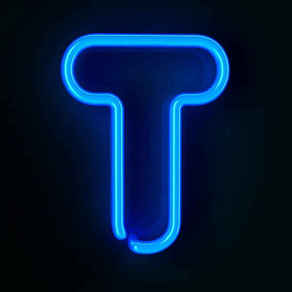 Neon teken alfabet t — Stockfoto