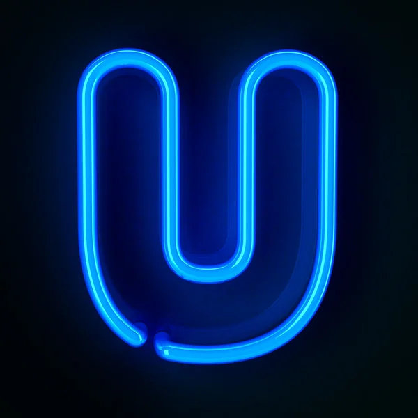 Neon teken alfabet u — Stockfoto
