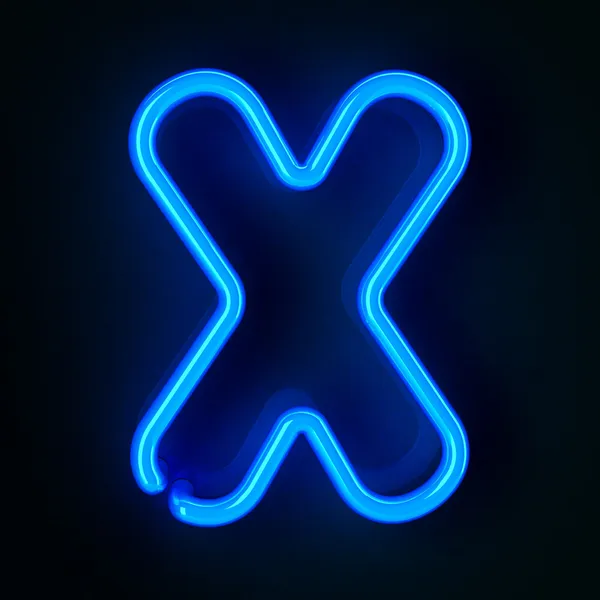 Neon znak písmeno x — Stock fotografie